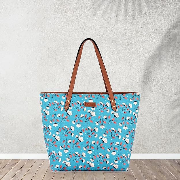 Blue Base Printed Canvas Tote Bag