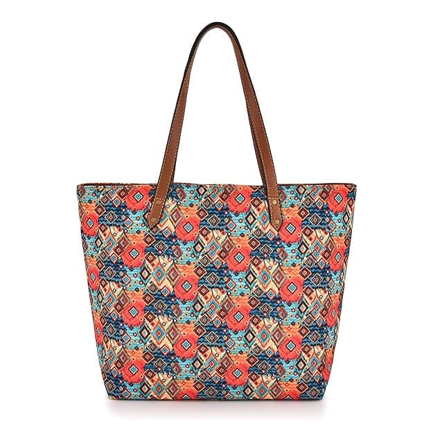 Rhombus Print Design Canvas Tote Bag