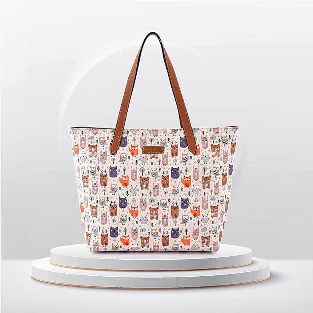 Owl Printed Canvas Tote Bag