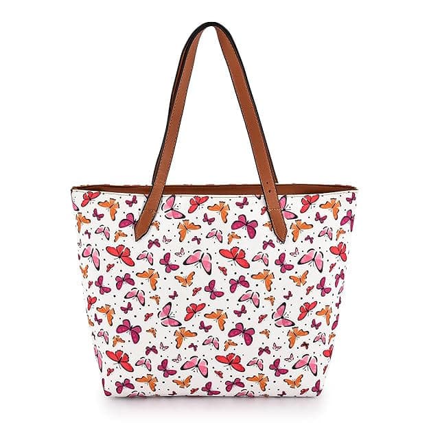 Butterfly print design canvas tote Bag