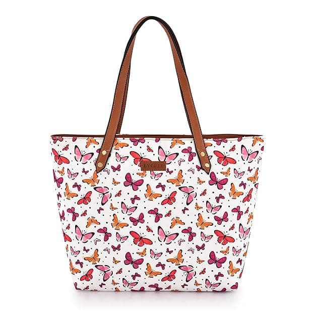 Butterfly print design canvas tote Bag