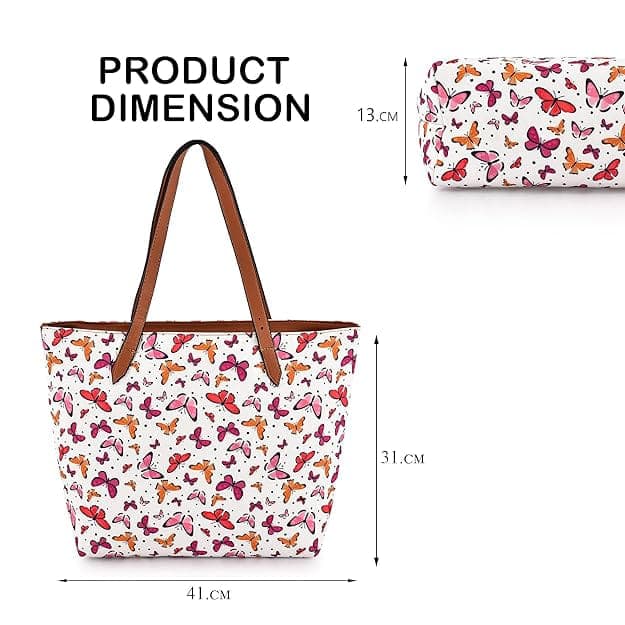 Butterfly print design canvas tote Bag