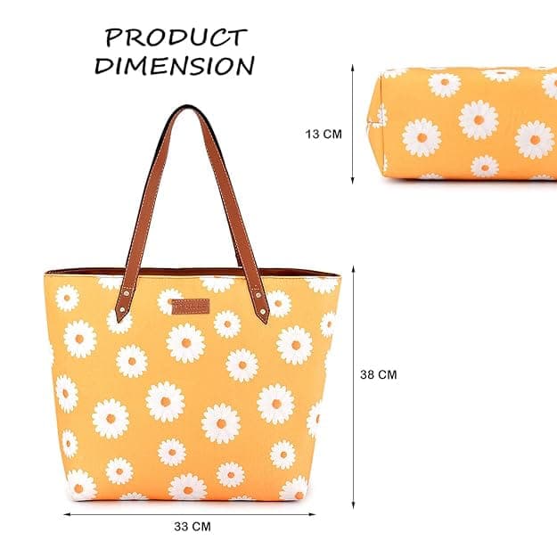 Sunflower Print Canvas Tote Bag