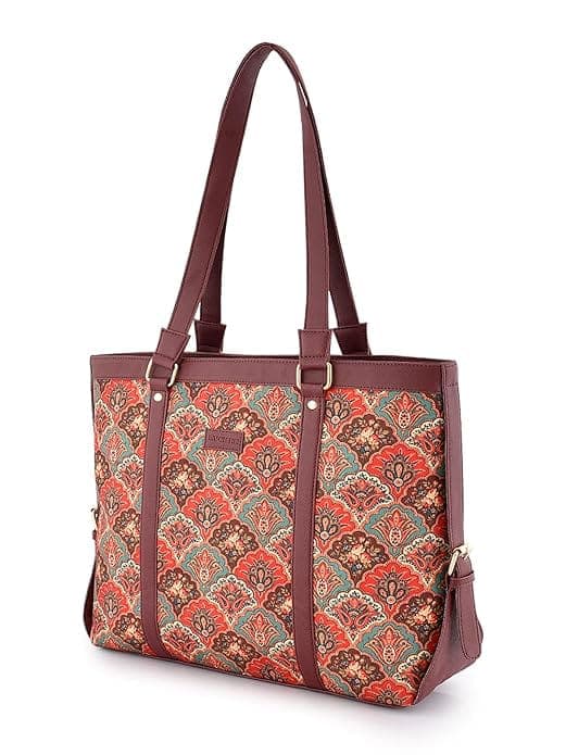 Motifs Print Canvas PU Women Bag 