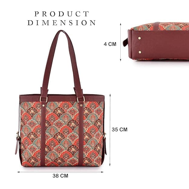 Motifs Print Canvas PU Women Bag 