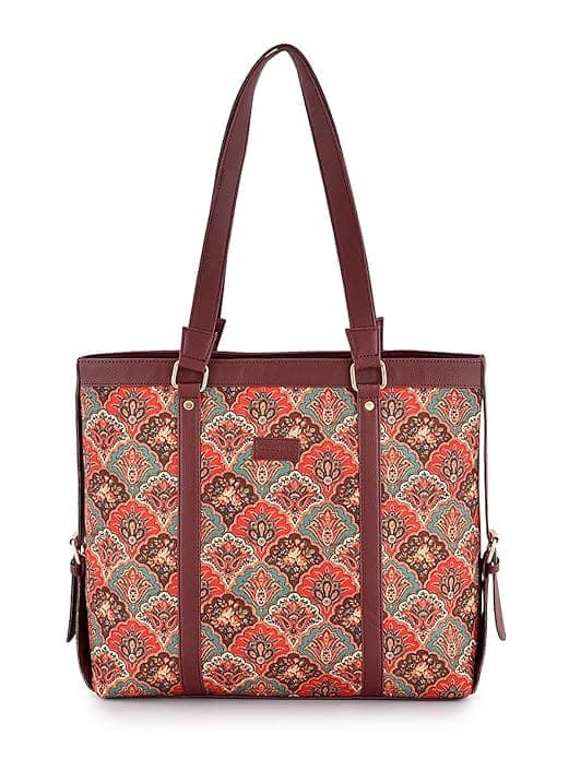 Motifs Print Canvas PU Women Bag 