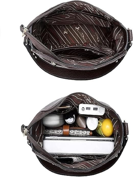 Brown Color Vegan PU Women Bag