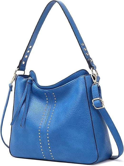 Blue color vegan pu women bag