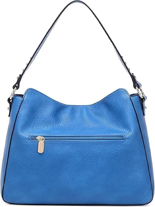 Blue color vegan pu women bag