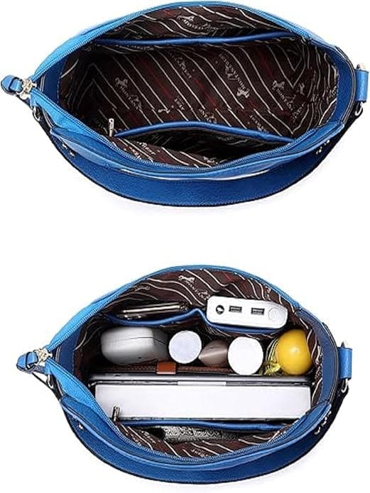 Blue color vegan pu women bag