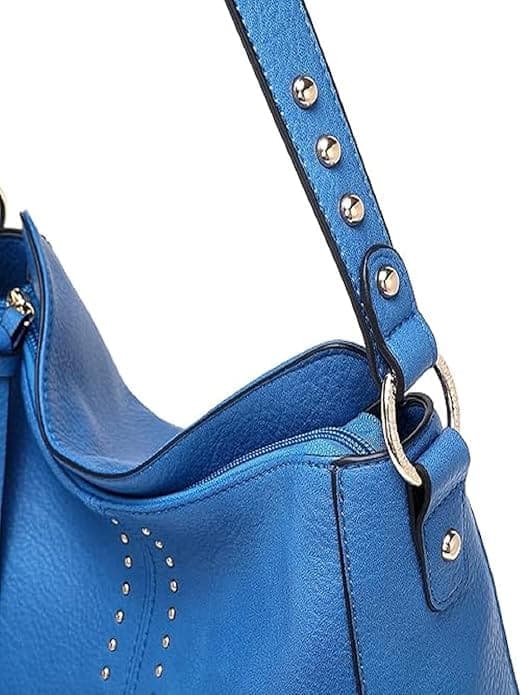 Blue color vegan pu women bag