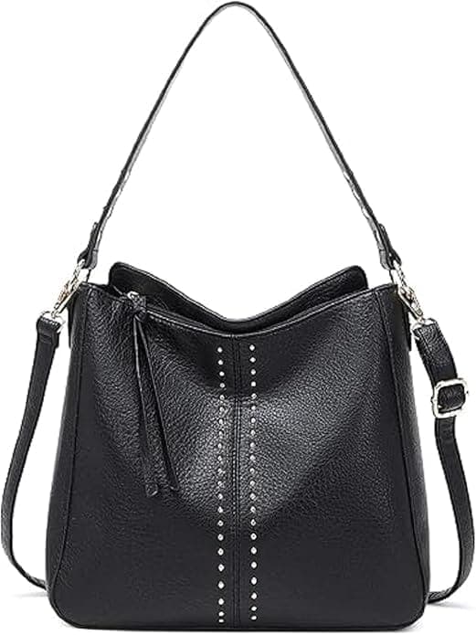 Black color vegan pu women bag