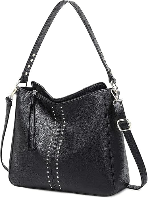 Black color vegan pu women bag