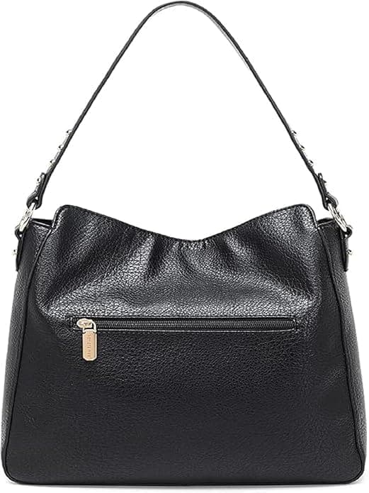 Black color vegan pu women bag