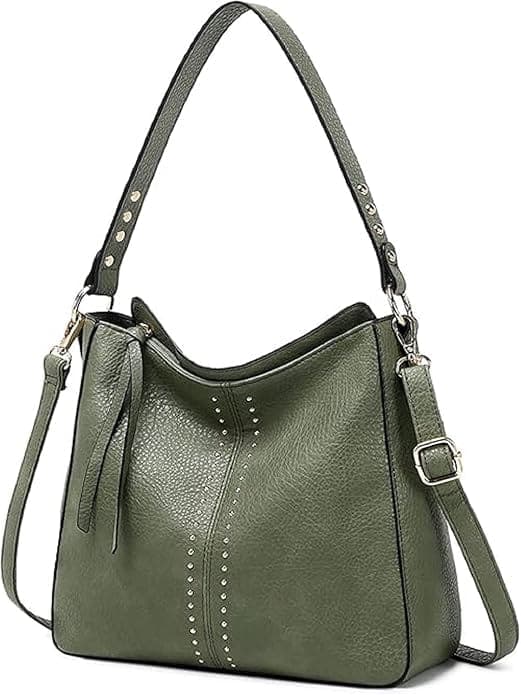 Green color vegan pu women bag
