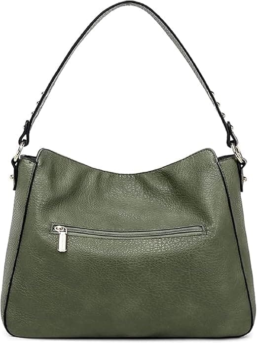 Green color vegan pu women bag