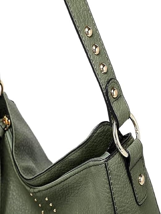 Green color vegan pu women bag