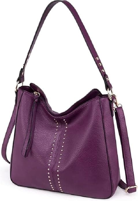 Purple color vegan pu women bag