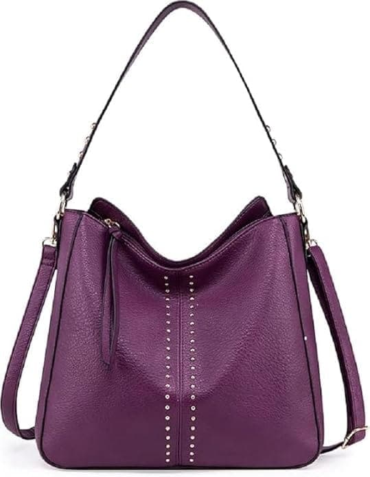 Purple color vegan pu women bag
