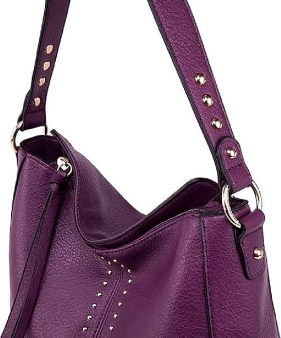 Purple color vegan pu women bag
