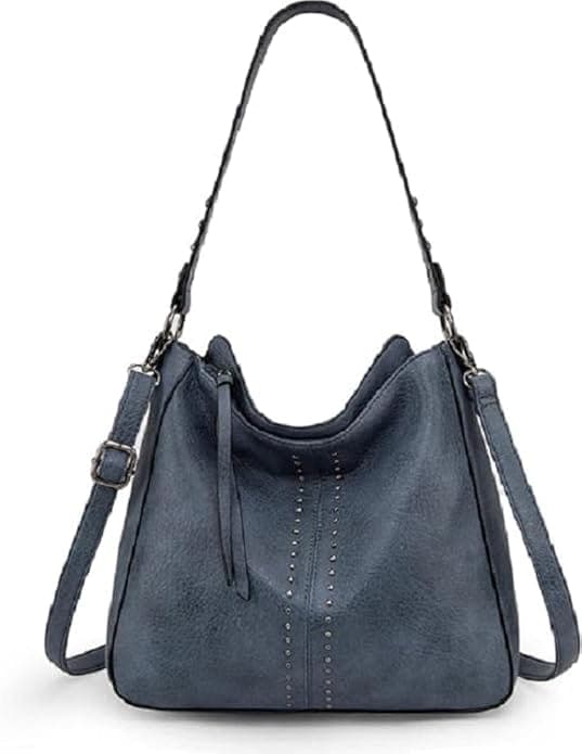 Denim color vegan pu women bag