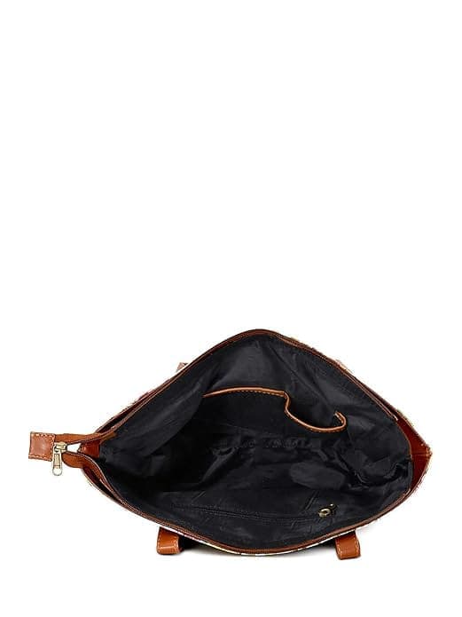 Blue Bird print canvas pu women tote bag