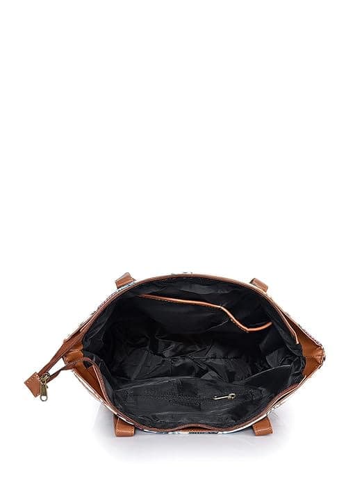  Peacock print canvas pu women tote bag