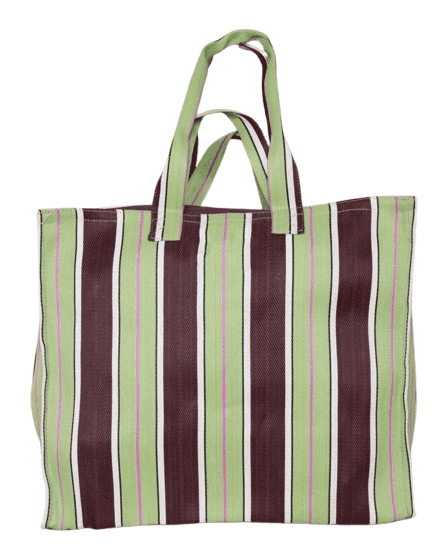 Sage chocolate nylon grocery shopping bags
