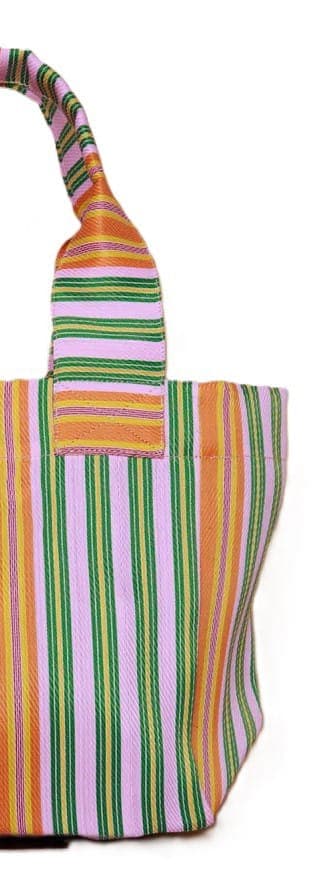Orange green lavender nylon Tote bags