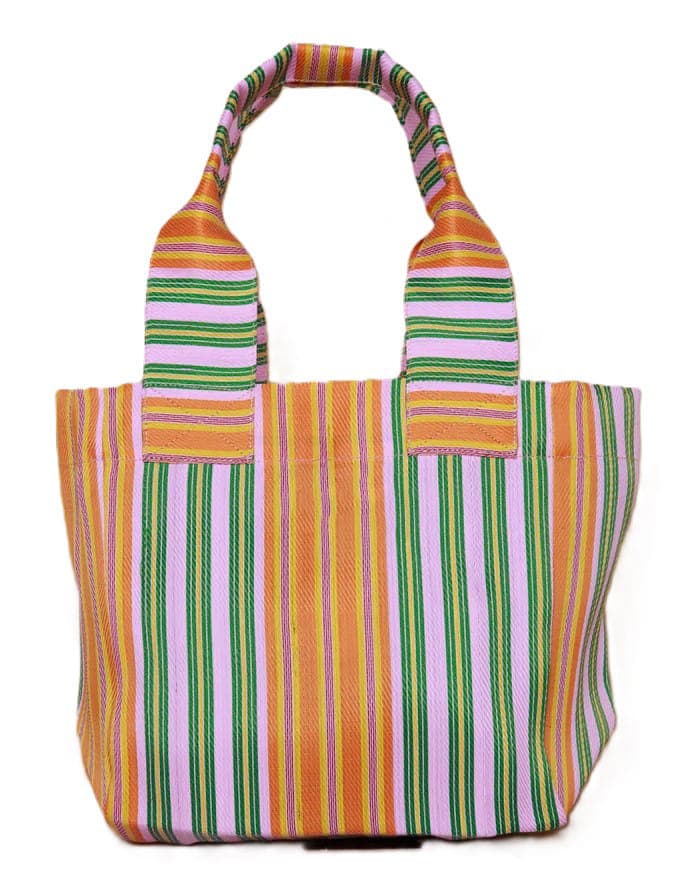 Orange green lavender nylon Tote bags