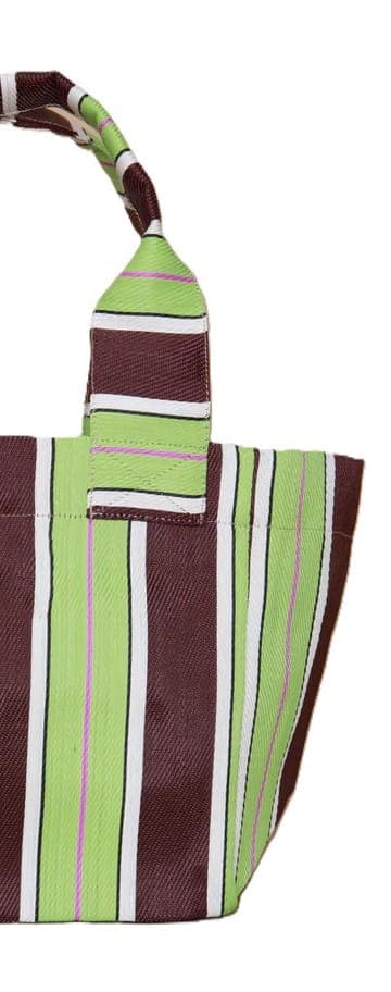 Green chocolate nylon tote bag