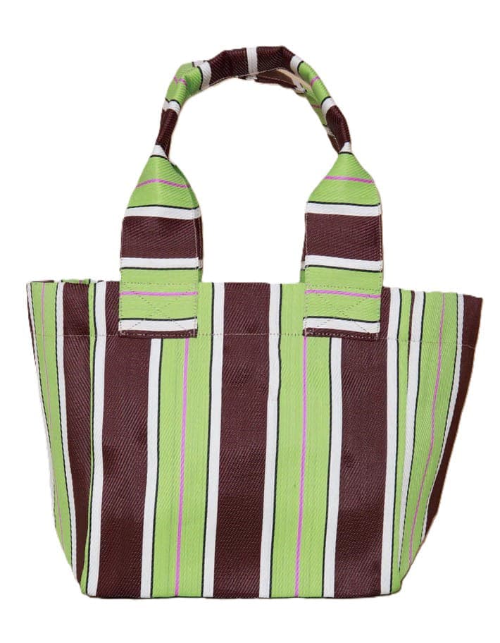 Green chocolate nylon tote bag