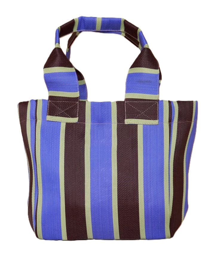 Blue chocolate nylon tote bag