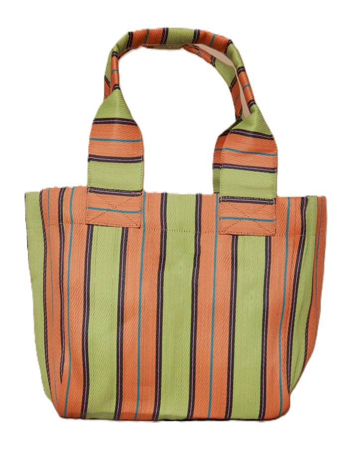 Lime Orange nylon tote bag