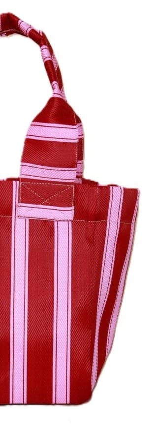 Red pink nylon tote bag