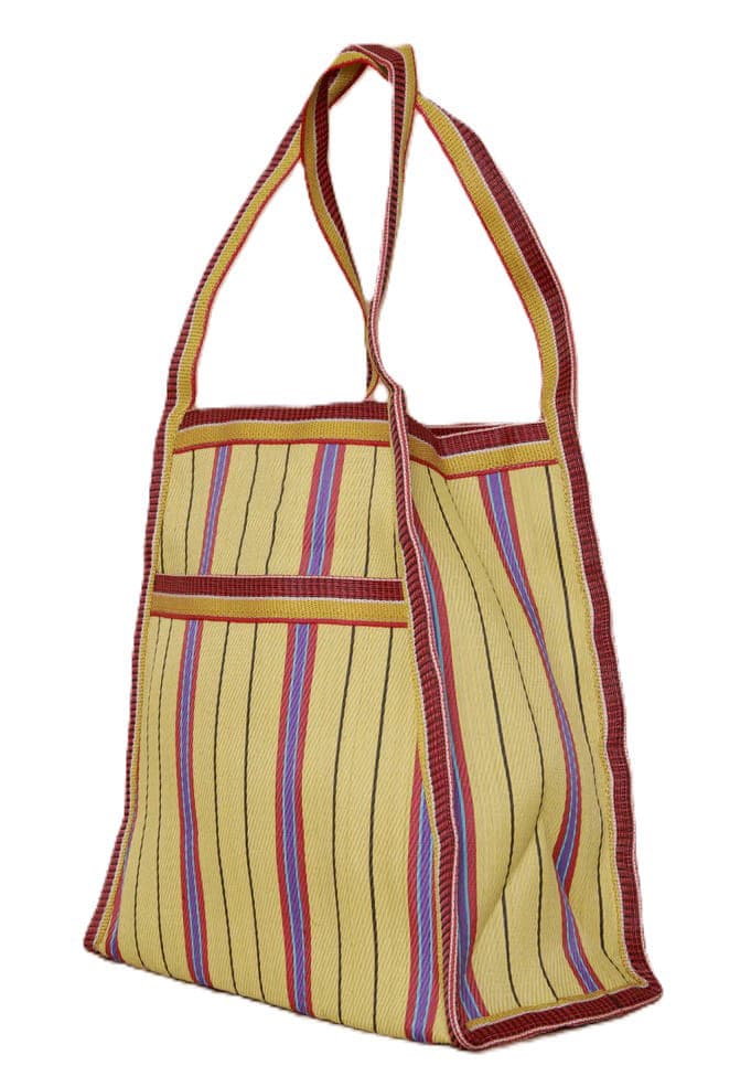 Mustard red trapezium shape nylon bag