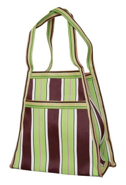 Sage brown trapezium shape nylon bag
