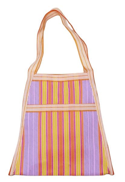 Violet orange trapezium shape nylon bag