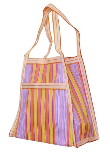 Violet orange trapezium shape nylon bag