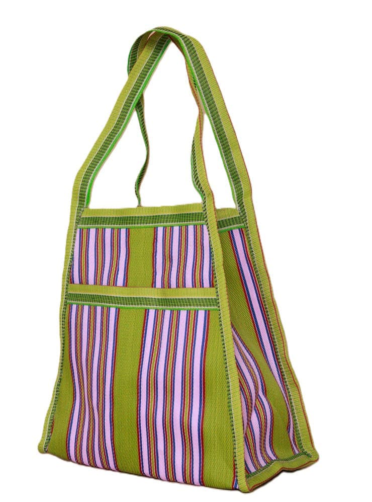 Olive purple trapezium shape nylon bag