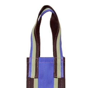 Purple brown nylon bottle bag