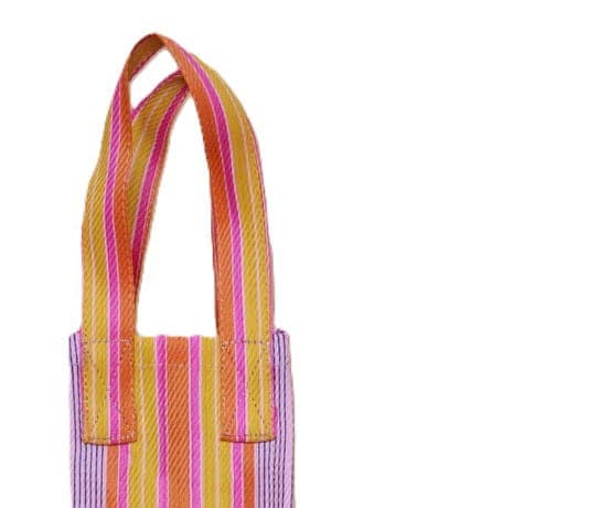 Orange lavender nylon bottle bag