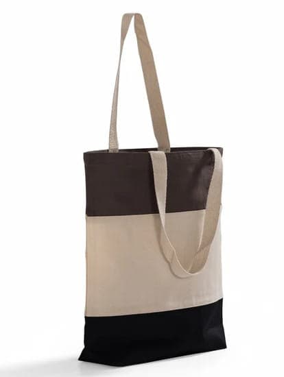 Tri tone color cotton grocery shopping bag