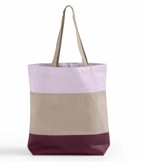 Tri tone color cotton grocery shopping bag