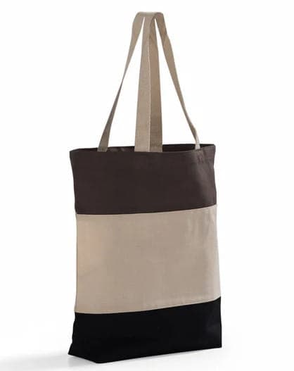 Tri tone color cotton grocery shopping bag
