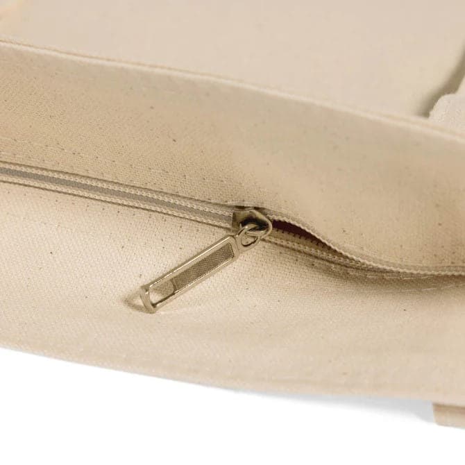 Front zipper canvas shopping bag 