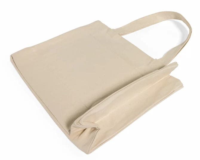 Large front pocket canvas shopping bag 
