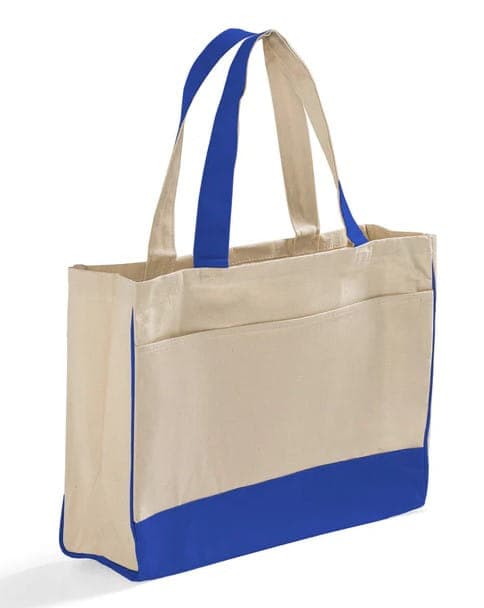 Large front pocket canvas shopping bag 