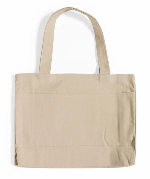 Large front pocket canvas shopping bag 