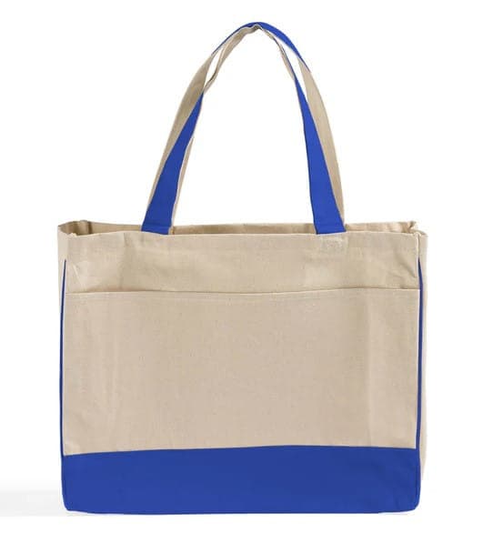 Large front pocket canvas shopping bag 